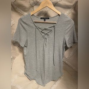 Grey and white Striped T shirt